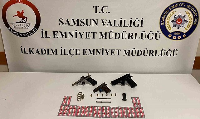 Samsun'da polis tarafından silah ve uyuşturucu ele geçirildi