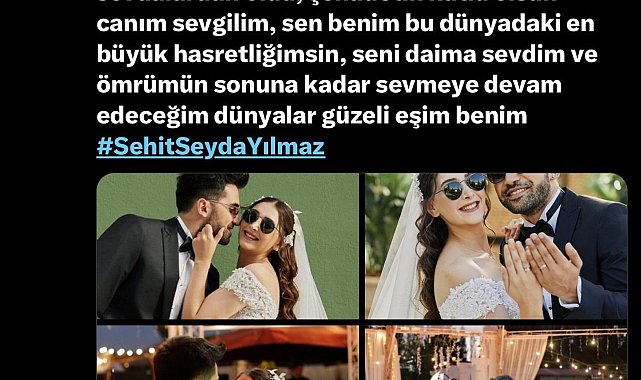 Şehidin kocası, "Bizim sevdamız vatan uğruna yarım kalan sevdalardan oldu"