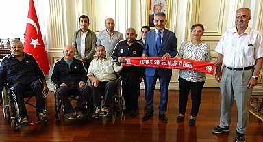 Sorgun Tekerlekli Sandalye Basketbol Takımı'na malzeme desteği