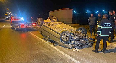 Takla atan otomobil yaklaşık 50 metre sürüklendi: 1 yaralı