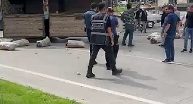Üreticinin kamyonuyla kendi malını satması engellenince eylem yaptı