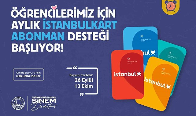 Üsküdar Belediyesi'nden öğrencilere İstanbulkart abonman desteği