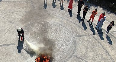 Uygulamalı yangın tahliye tatbikatı yapıldı