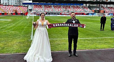 Vanlı kadın hakem bu kez maç için değil nikah için düdük çaldı