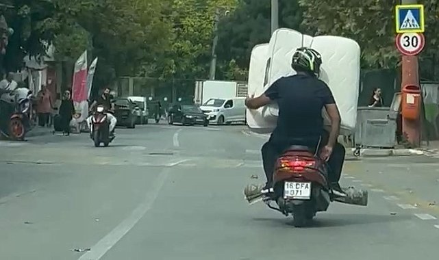 Yataklı motosiklet turu kamerada