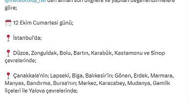 AFAD'dan 12 il için sağanak yağış uyarısı