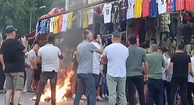 Alanya'da marka avukatları ile esnaf arasında arbede