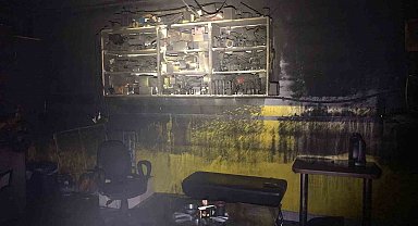 Amasya'da oto tamirhanesinde yangın çıktı