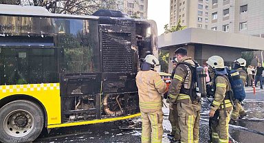 Ataşehir'de İETT otobüsü alev alev yandı, faciadan dönüldü