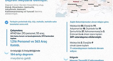 Bakan Yerlikaya: "5.9 büyüklüğündeki depremden 249 vatandaş etkilendi"