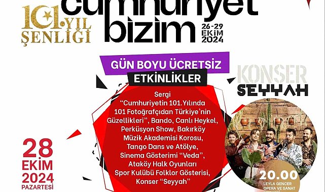 Bakırköy'de Cumhuriyet Bayramı '101. Yıl Şenliği' ile kutlanacak