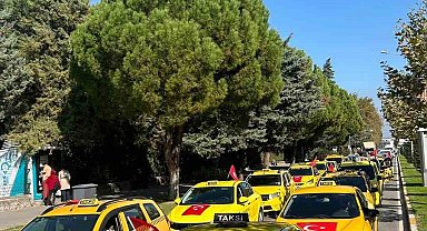 Balıkesir'de taksiciler şehit meslektaşları için sokağa indi