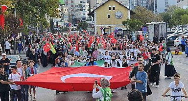Bandırma'da Gazze'ye destek yürüyüşü