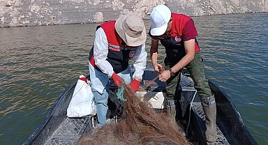 Barajda 550 metrelik hayalet ağ ele geçirildi