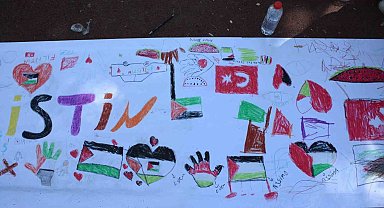 Bingöllü çocuklar Filistinli çocuklar için çizdi