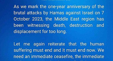 BM Genel Kurulu Başkanı Philemon Yang'dan 7 Ekim açıklaması