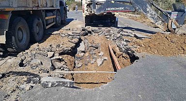 Bodrum'da ana isale hattı patladı