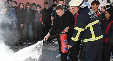 Bozüyük'te Anadolu Lisesi öğrencilerine yangın eğitimi