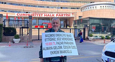 CHP Genel Merkezi önünde Ekrem İmamoğlu protestosu
