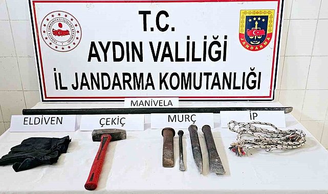 Çine'de kaçak kazıya suçüstü