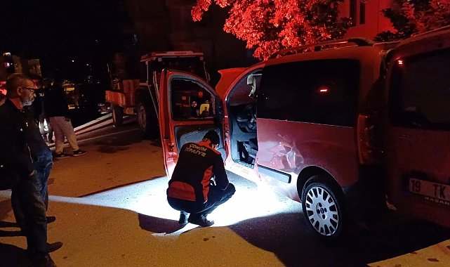 Çorum'da park halindeki araç kundaklandı