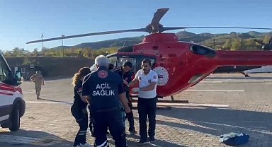 Dağda düşerek ayağı kırılan kadın, hava ambulansı ile hastaneye kaldırıldı