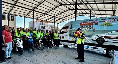 Datça'da jandarmadan motosiklet sürücülerine eğitim