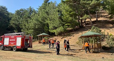 Dinar'daki ormanlık alanlarda çöpler temizlendi