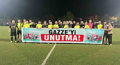 Diyarbakır'da futbol turnuvasında 'Gazze'yi unutma' pankartı açıldı