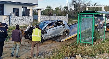 Duble yolda kontrolden çıkan otomobil takla attı: 3 ağır yaralı