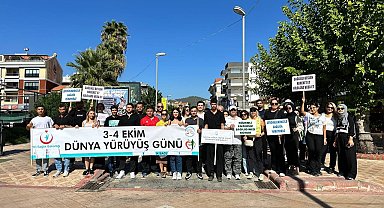 Dünya Yürüyüş Günü'nde Marmaris'te 3 kilometre yürüdüler