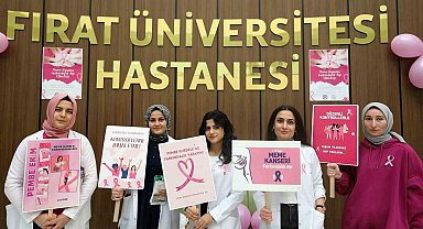 FÜ Hastanesinde 'meme kanseri farkındalık' standı açıldı