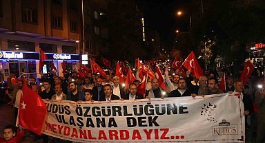 Gaziantep'te Filistin şehitleri için yürüyüş düzenlendi