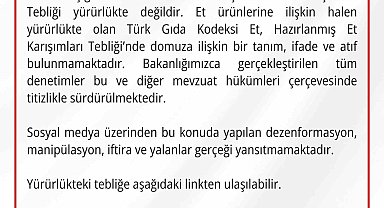 Gıda ve Kontrol Genel Müdürlüğü domuz etinin kasaplık etler sınıfına alındığı yönündeki iddiaları yalanladı