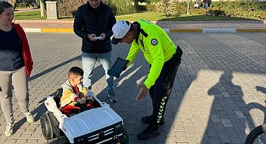 Gönen'de trafik denetimlerinde 48 araç kontrol edildi, 9 araca ceza yazıldı