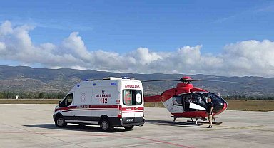 Helikopter ambulans 22 günlük bebek için havalandı
