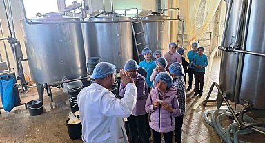 Hisarcık Atatürk İlkokulu öğrencileri süt ürünleri tesislerini gezdi