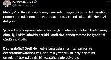 İletişim Başkanı Altun'dan Malatya'daki depremle ilgili açıklama