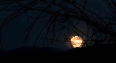 Ilgaz Dağı'nda beliren dolunay kartpostallık görüntüler oluşturdu