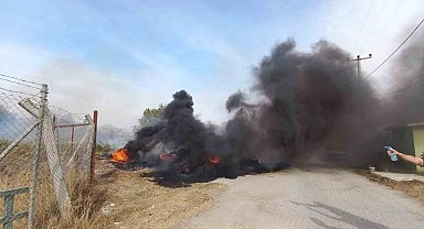 İncirliova'da samanlıktan çıkan yangın bahçeye sıçradı