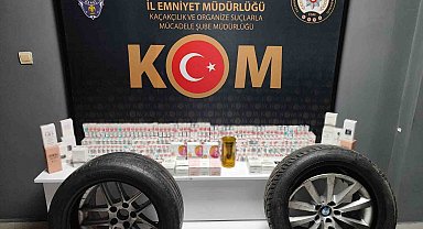 Kaçakçıların bu kurnazlığını polisler yutmadı: Lastik içinde kaçak sigara ve parfüm ele geçirildi