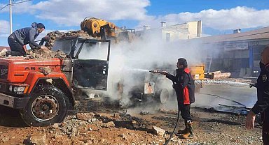 Kahramanmaraş'ta kamyon yangını