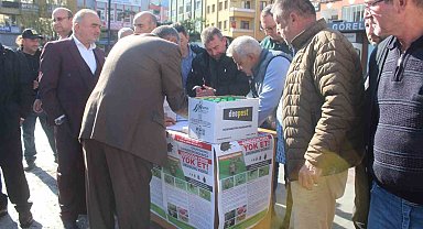 Kahverengi Kokarcayla mücadele için üreticiye ilaçlama makinesi dağıtıldı