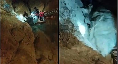 Kalede mahsur kalan keçiyi itfaiye ekibi kurtardı