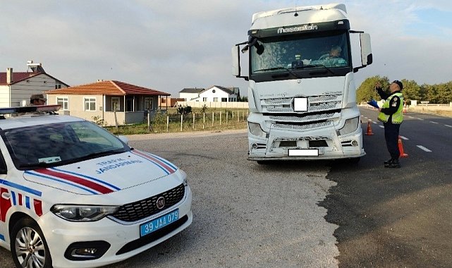 Kırklareli'de ağır tonajlı araçlar denetledi