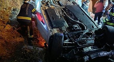 Kontrolden çıkan otomobil şarampole yuvarlandı: 2 yaralı