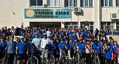 Köyceğiz Yunus Emre Ortaokulu öğrencileri güvenli bisiklet sürmeyi öğrendi