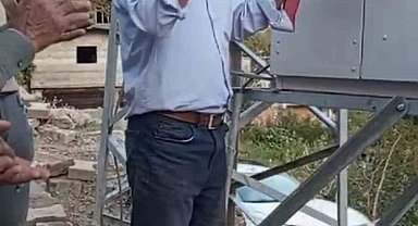 Köyde enerji nakil hatları değişti, trafo için açılış yapıldı