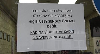 Kütahya'da esnaftan kadına şiddete karşı duyarlı hareket