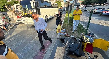Manavgat'ta adliye önünde motosikletler çarpıştı: 3 yaralı